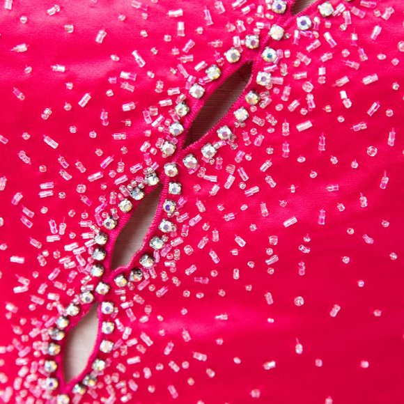 Vintage 80s 90s Barbie S Cutout Formal Gown Dress Pink - Picture 3 of 9